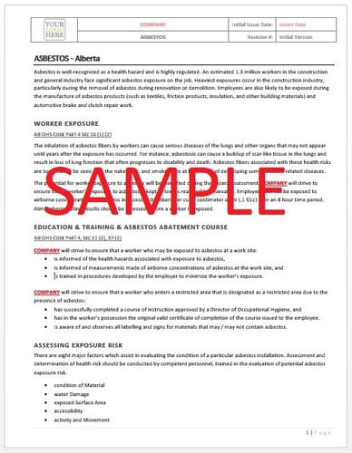 Asbestos - Alberta RAVS