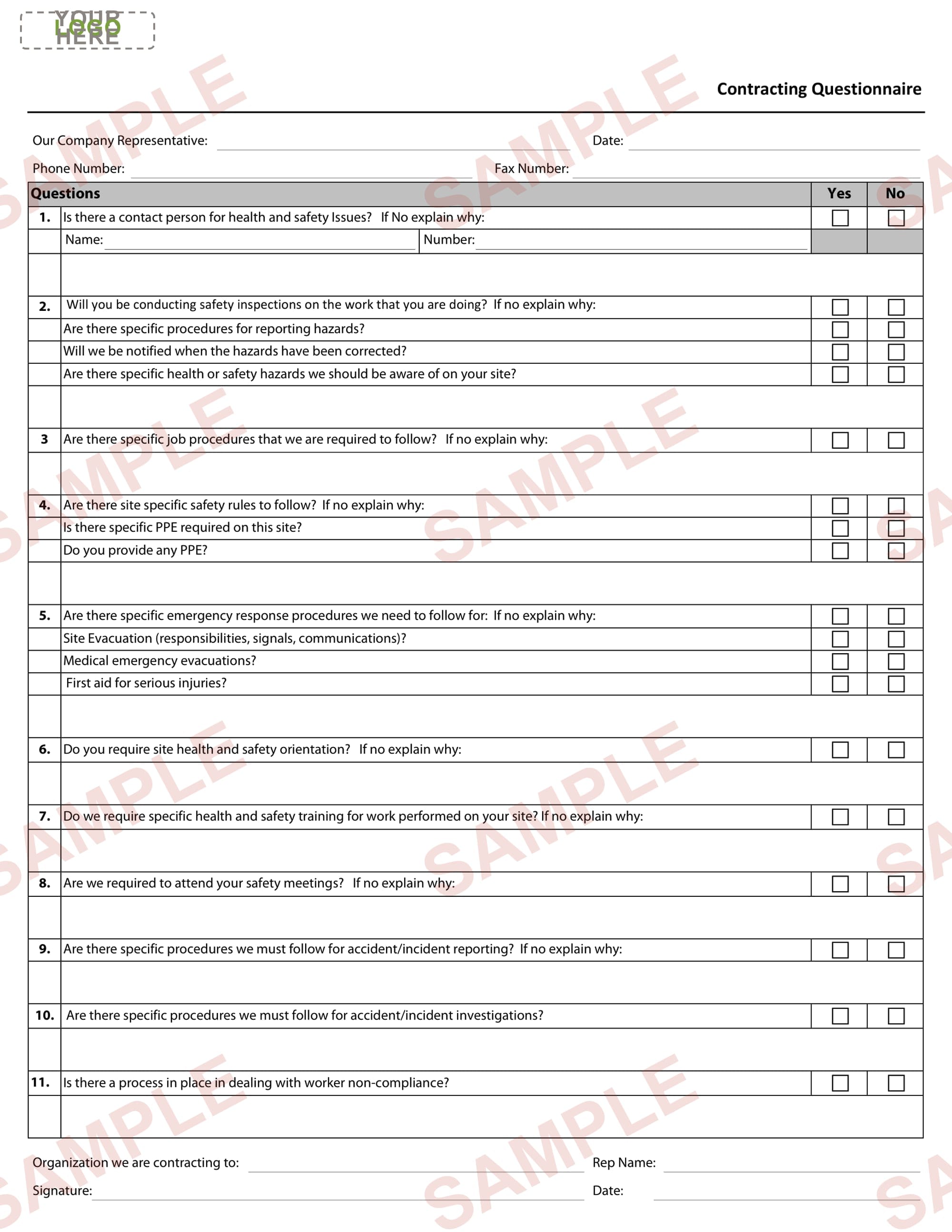 Contracting Questionnaire