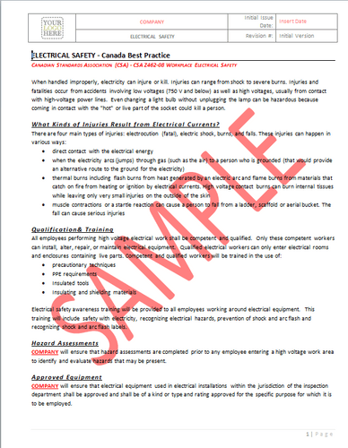 Electrical Safety - Canada Industry Practice
