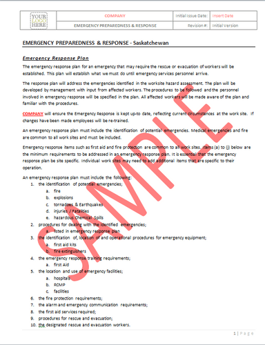 Emergency Preparedness and Response - Saskatchewan RAVS