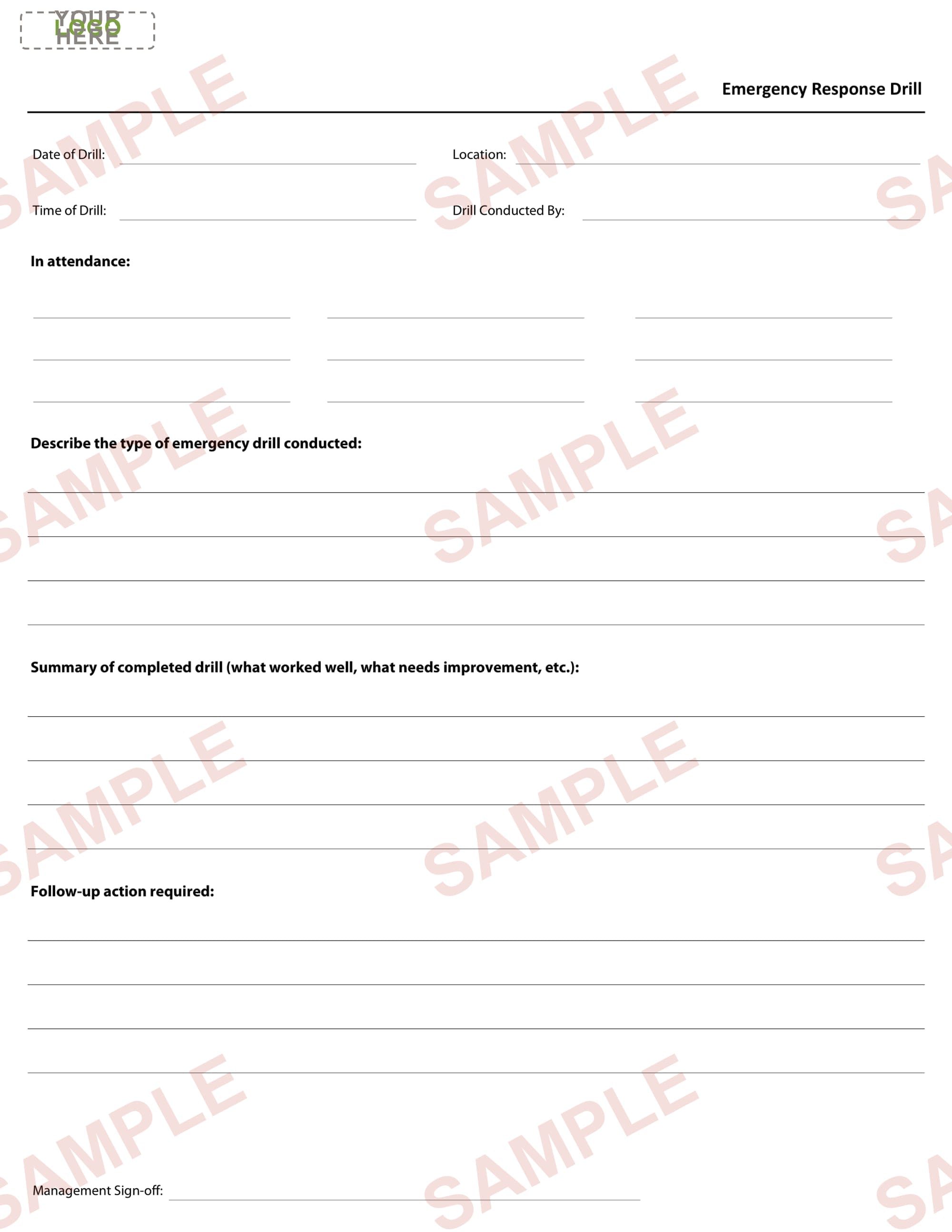 Emergency Response Drill Form