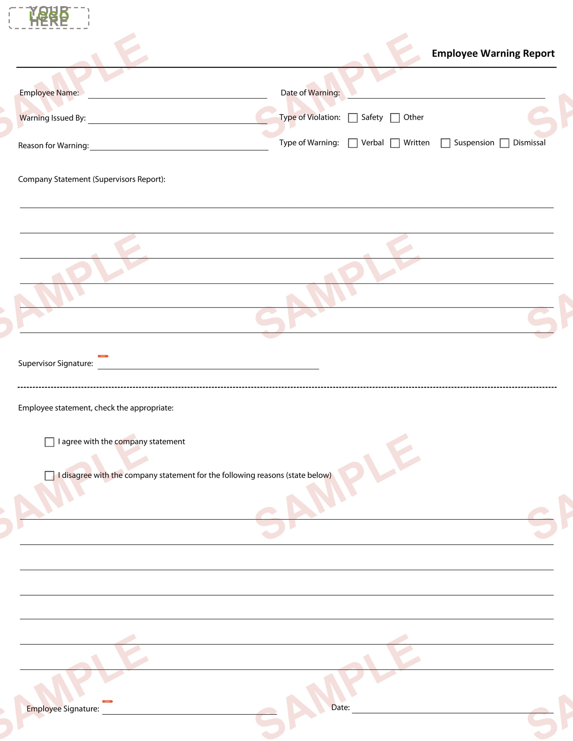 Employee Warning Report