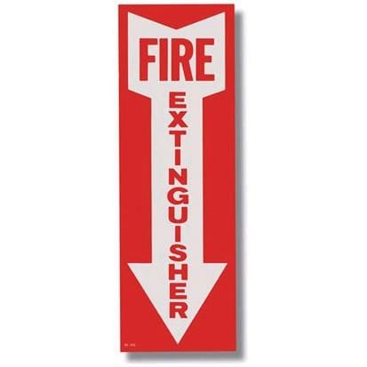 Fire Extinguisher Arrow Sticker - 6" x 9 "