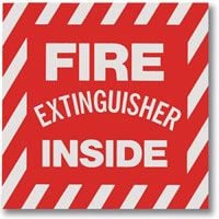 Fire Extinguisher Inside Sticker- 4" x 4"