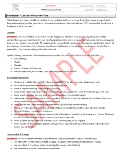 Gas Hazards - Canada - Industry Practices