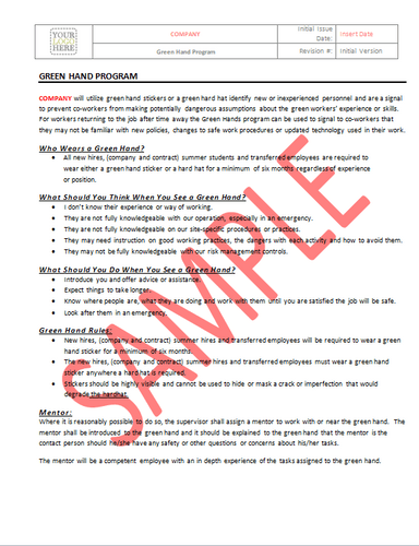 Green Hand Program - Canada Industry Practice