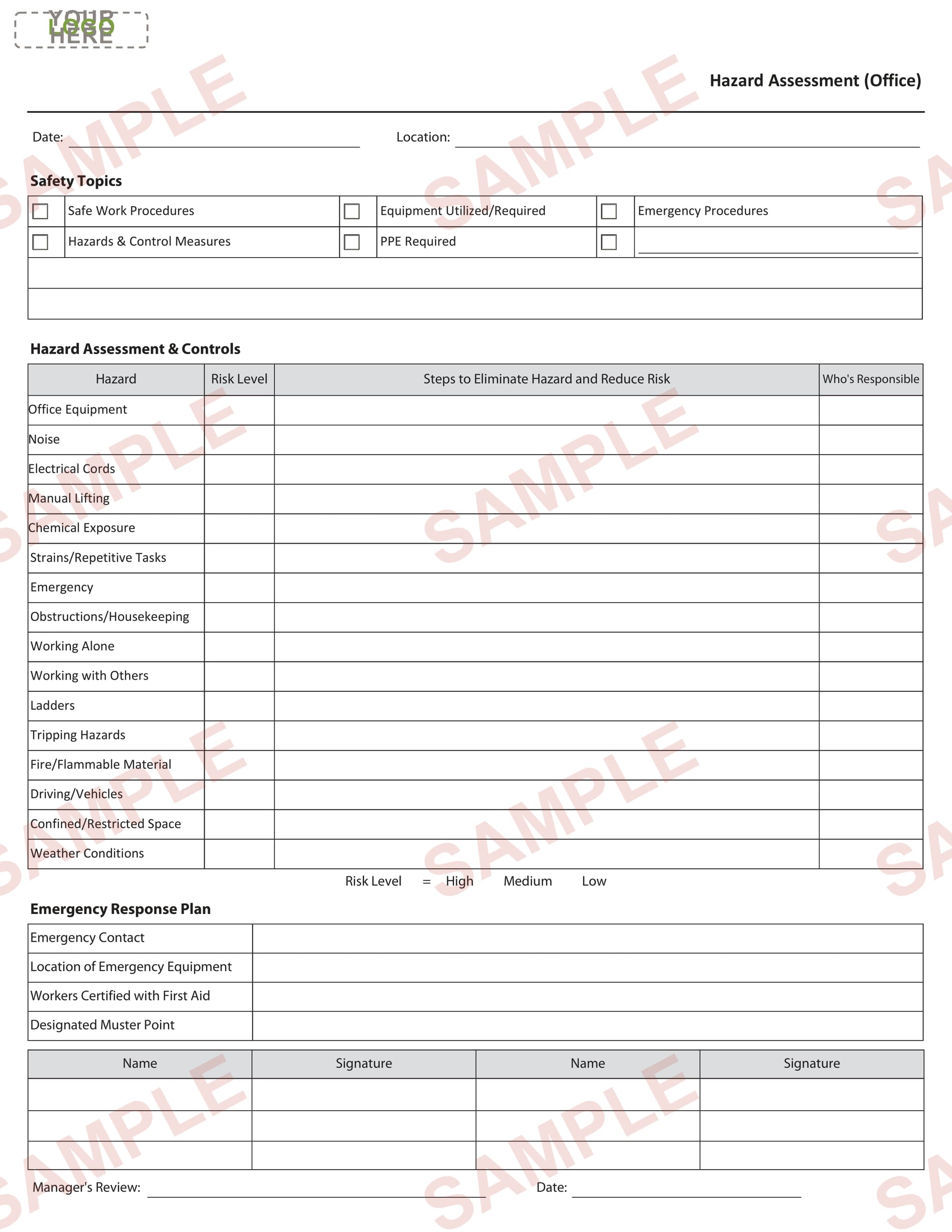 Hazard Assessment for Office
