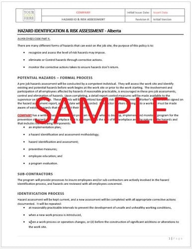 Hazard ID & Risk Control - Alberta RAVS