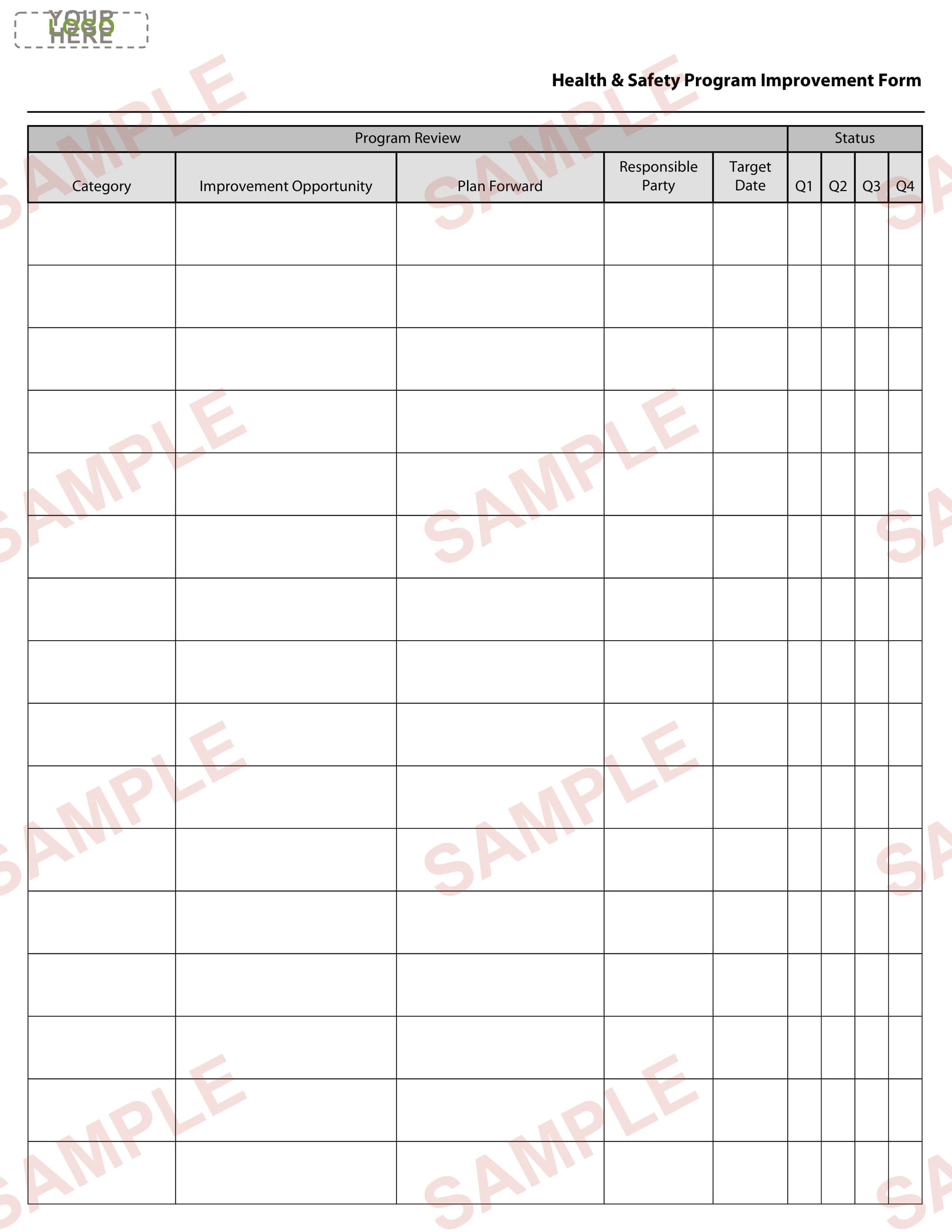Health & Safety Program Improvement Form