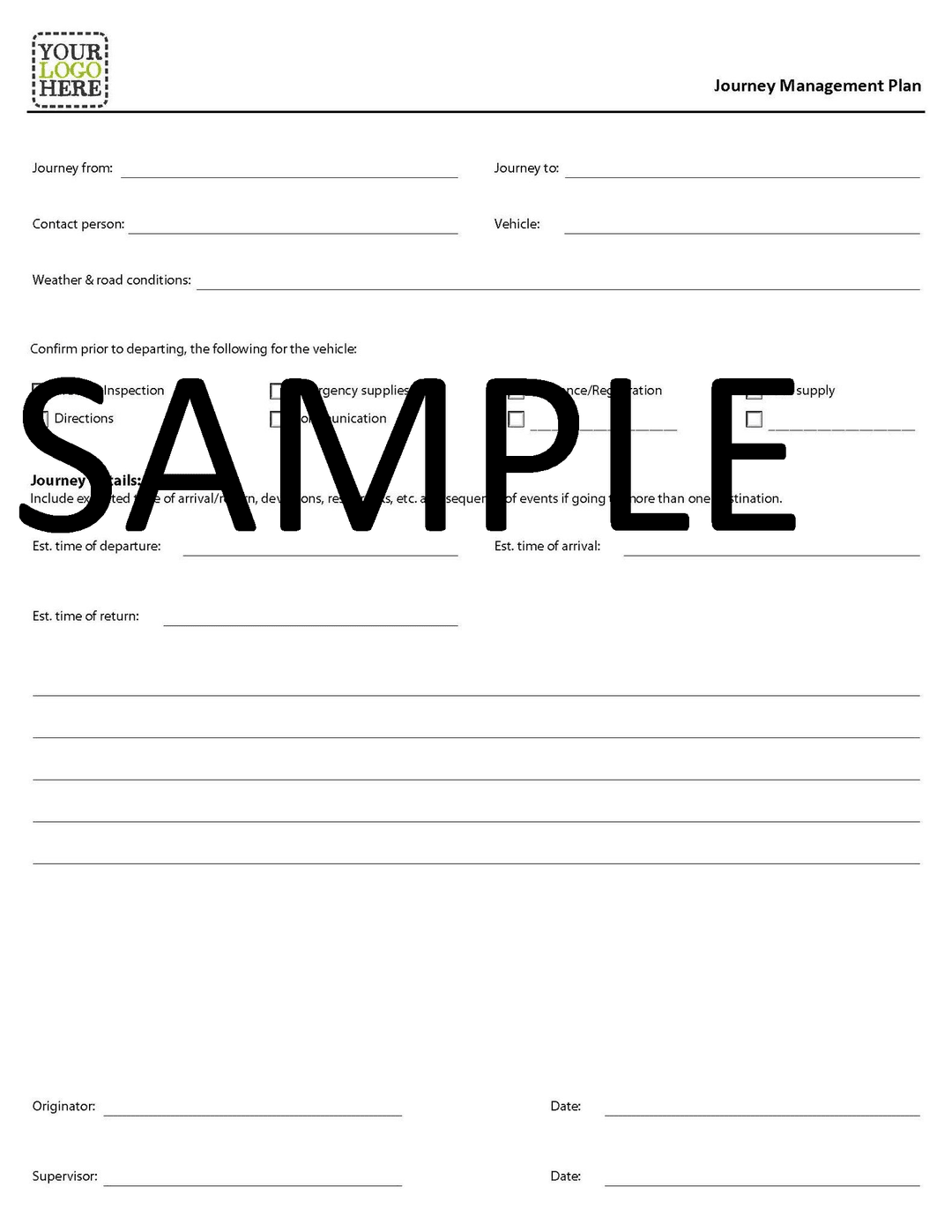 NCR - Journey Management Plan Form Booklet