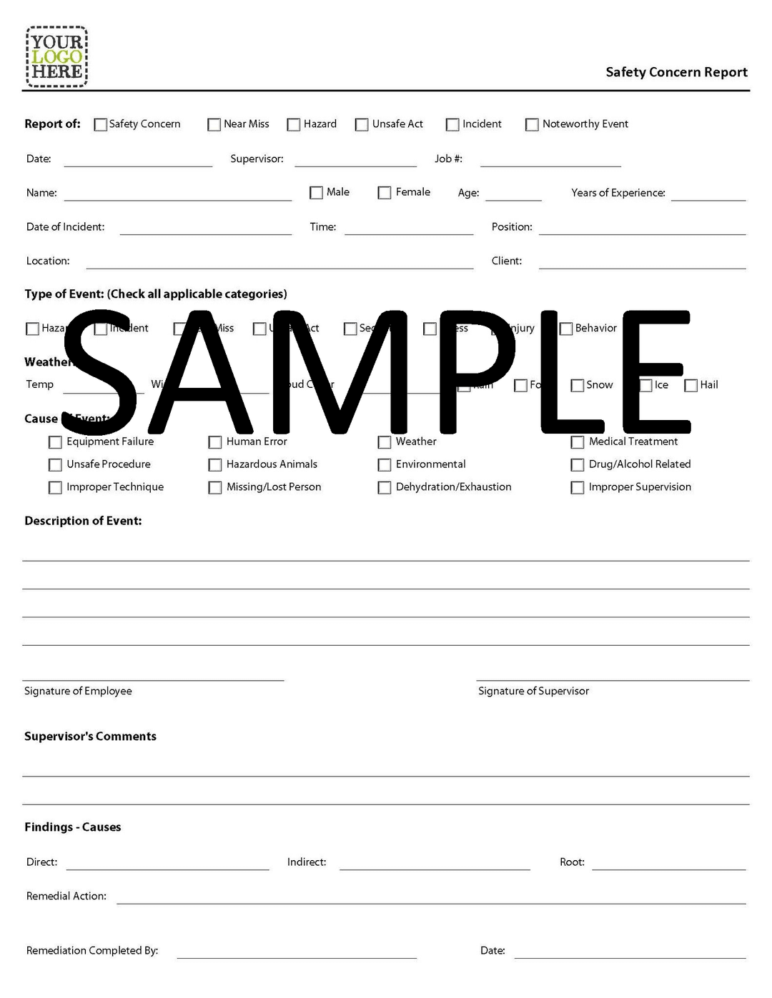 NCR - Safety Concern Report Form Booklet