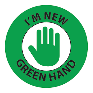 New Worker Green Hand Hard Hat Sticker