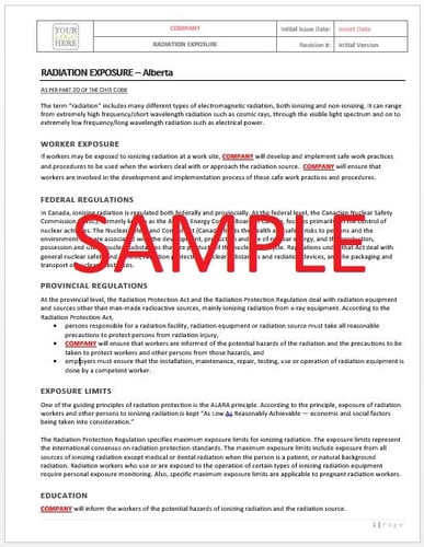 Radiation Exposure - Alberta RAVS