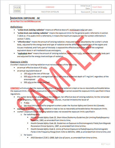 Radiation Exposure - BC RAVS