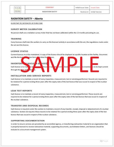 Radiation Safety - Alberta RAVS