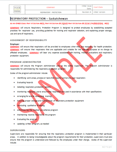 Respiratory Protection - Saskatchewan RAVS