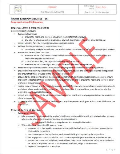 Rights & Responsibilities - BC RAVS