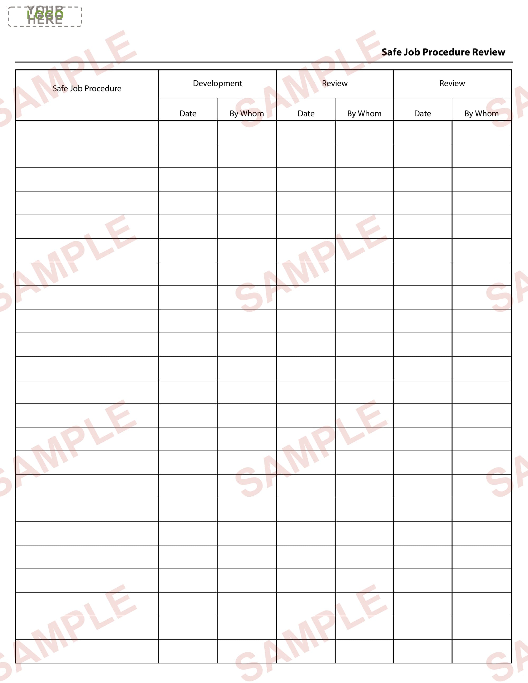 Safe Job Procedure Review Form
