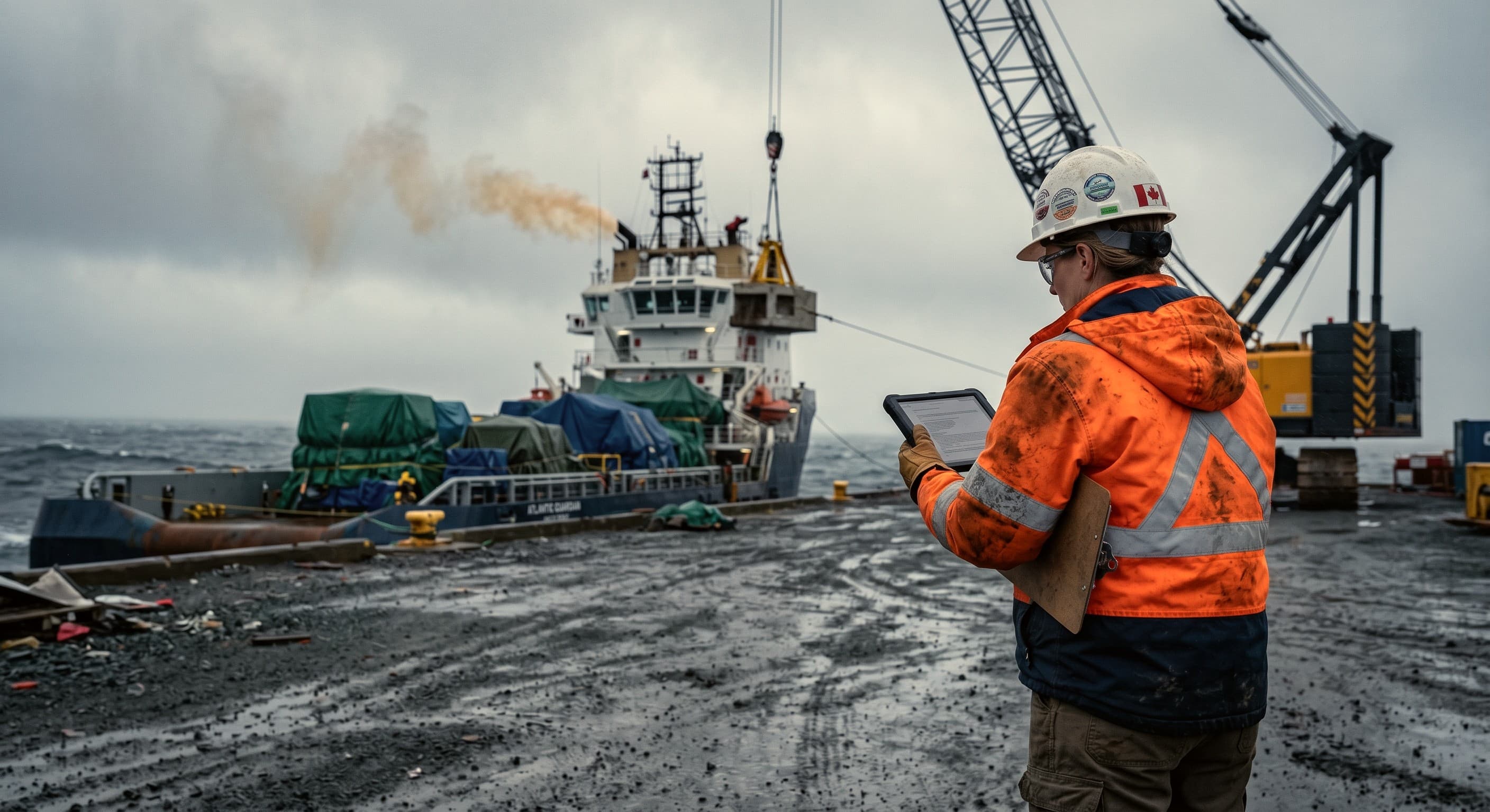 A Newfoundland construction and offshore supply-chain operator reviewing compliance documentation.