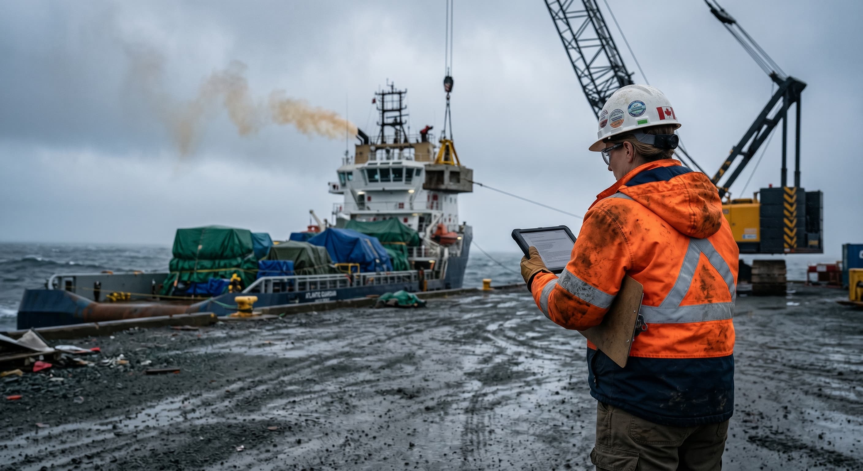 A Newfoundland construction and offshore supply-chain operator reviewing compliance documentation.