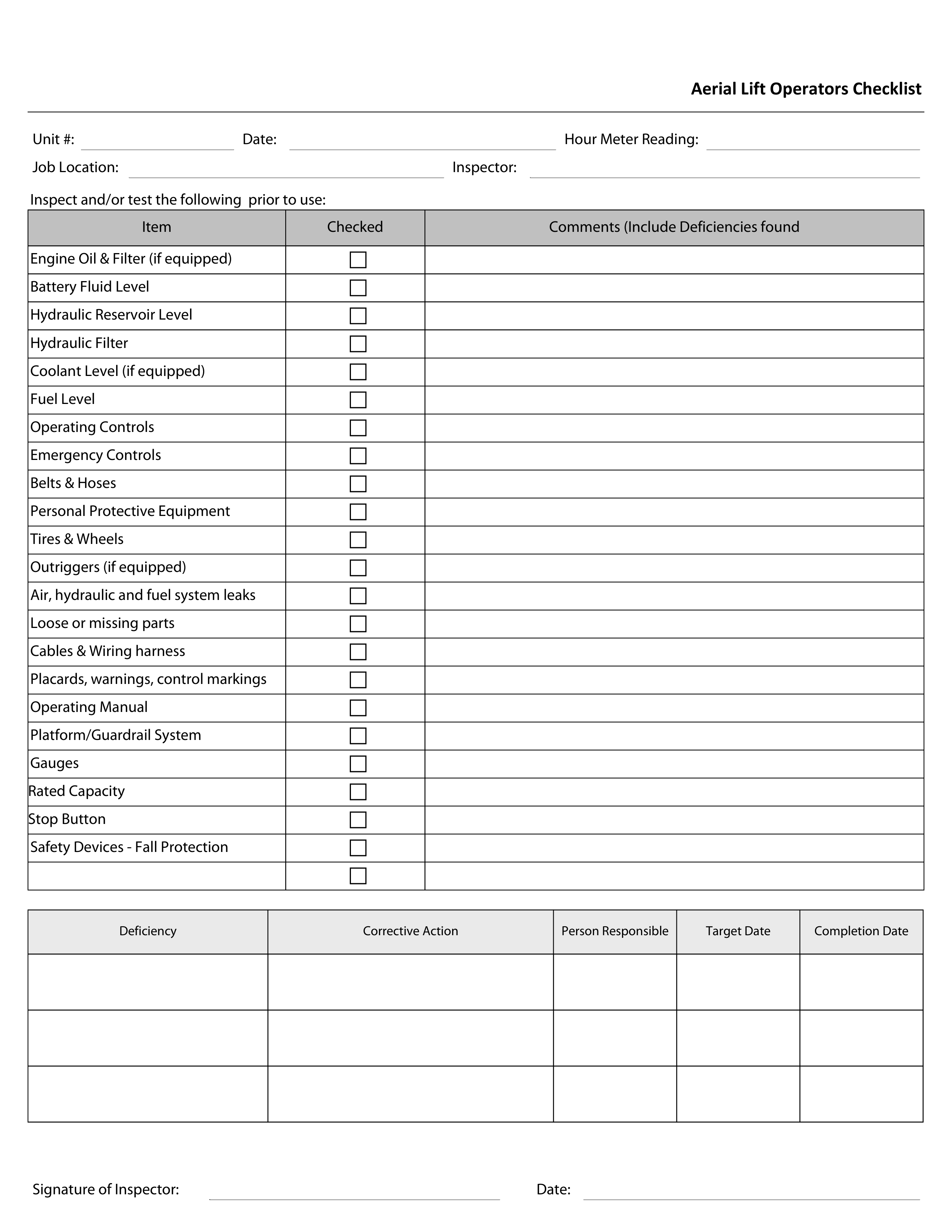 Blank form layout you can try filling in