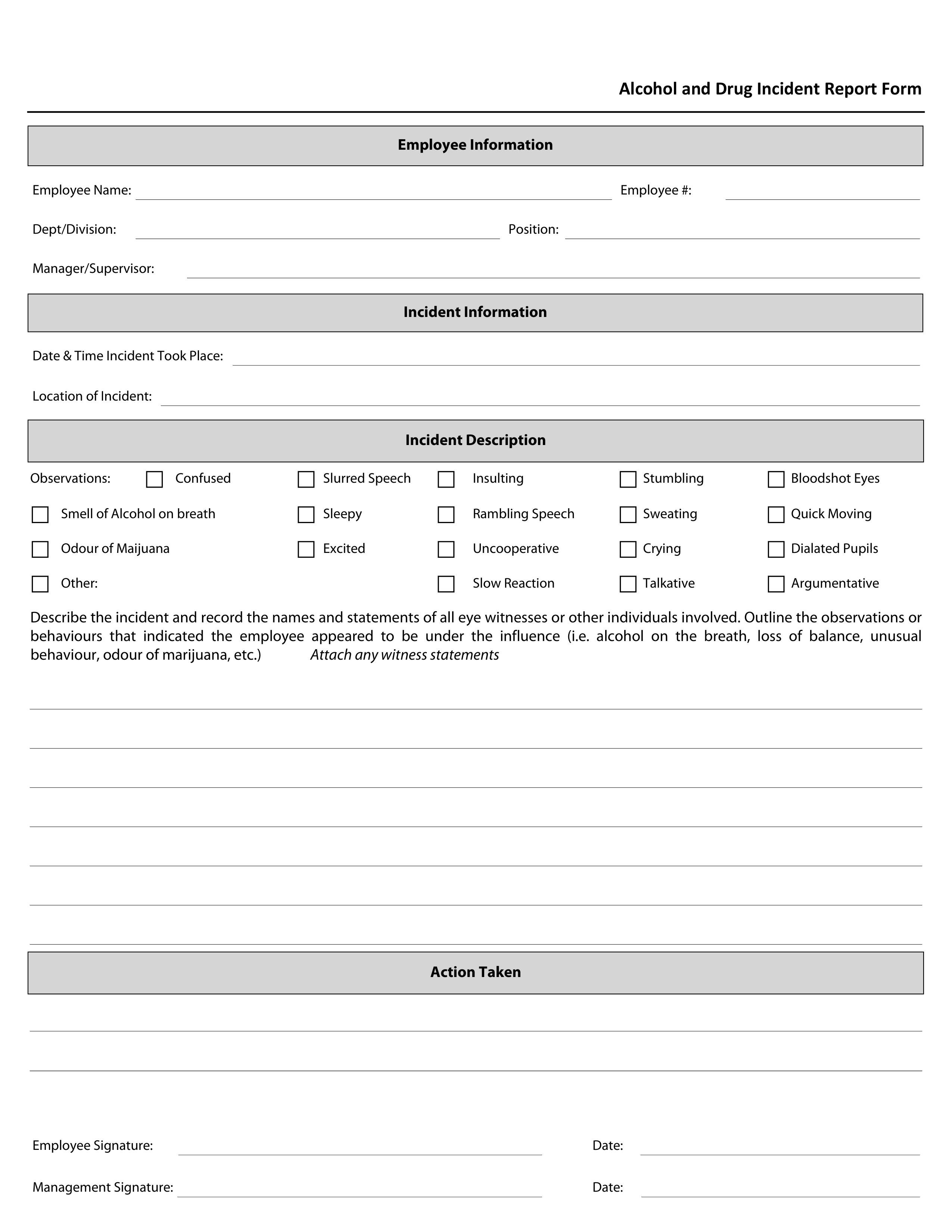Blank form layout you can try filling in
