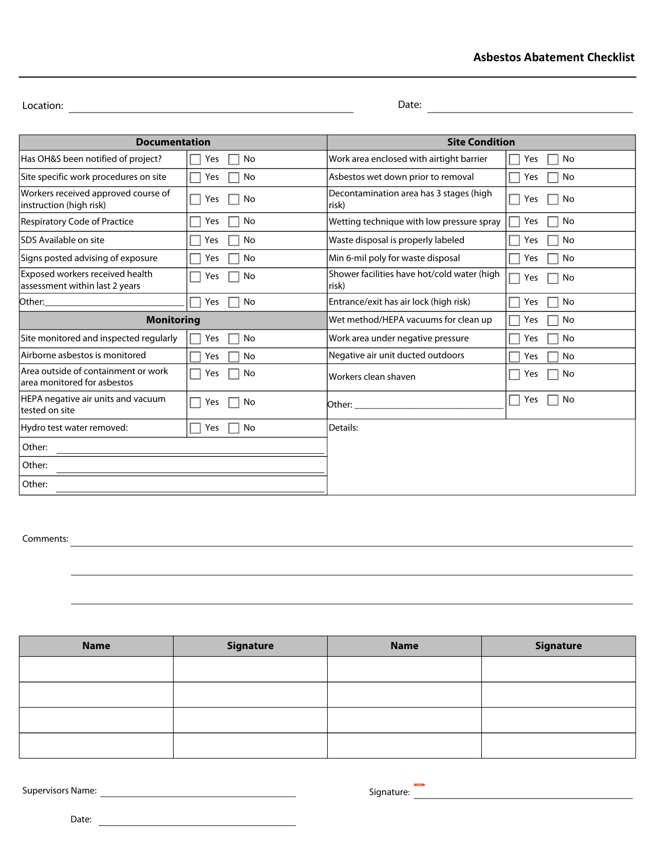 Blank form layout you can try filling in