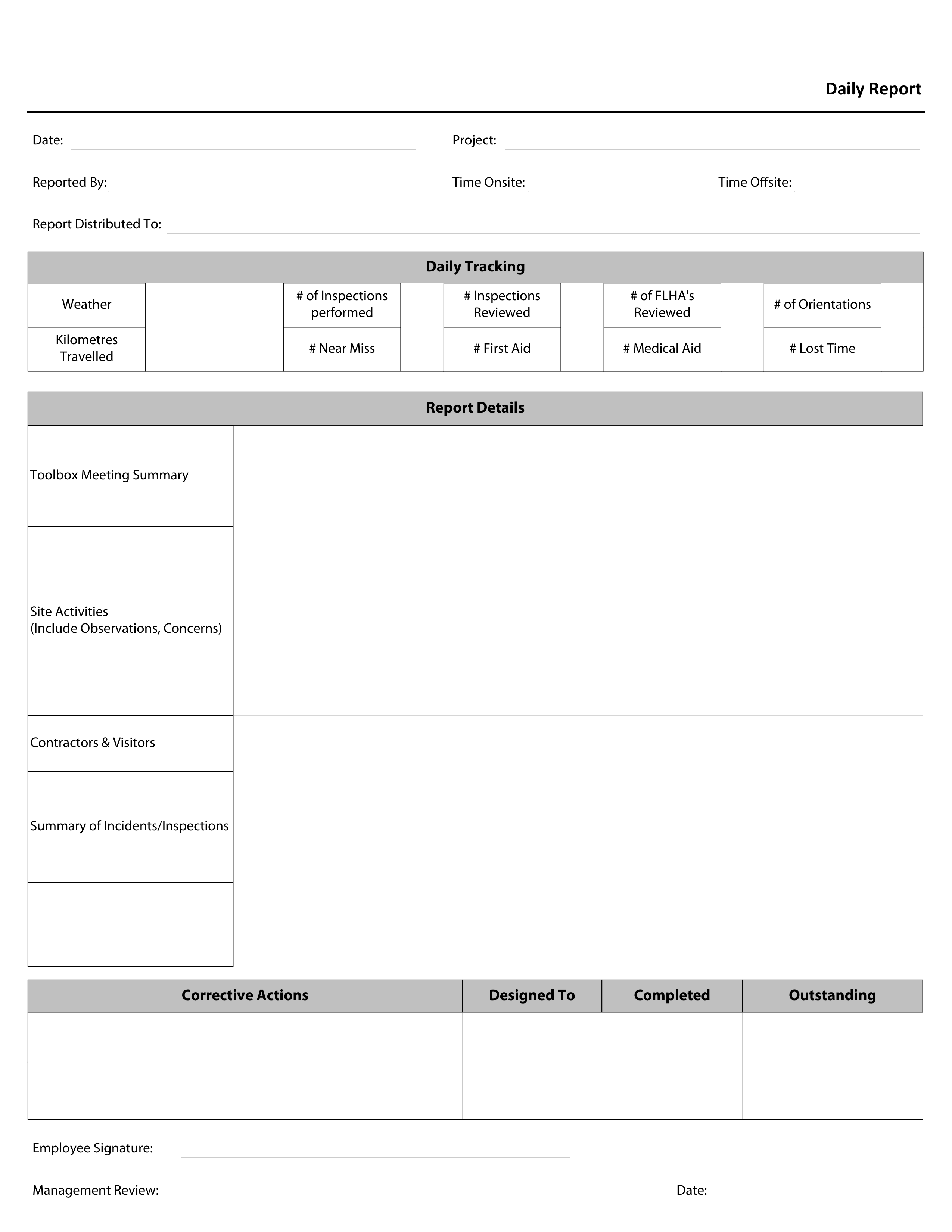 Blank form layout you can try filling in