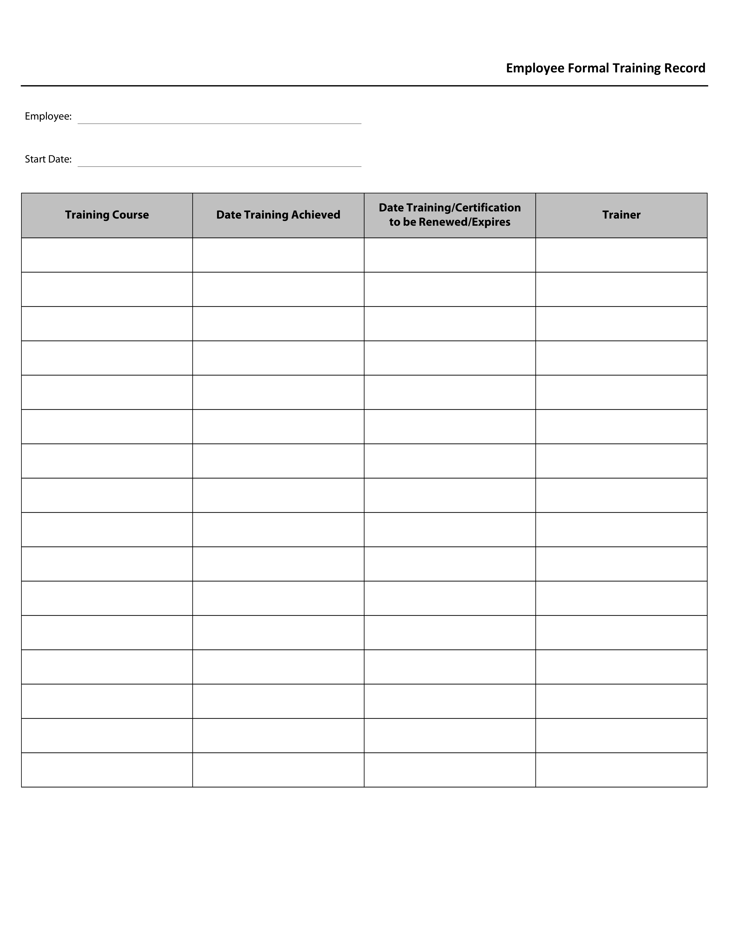 Blank form layout you can try filling in