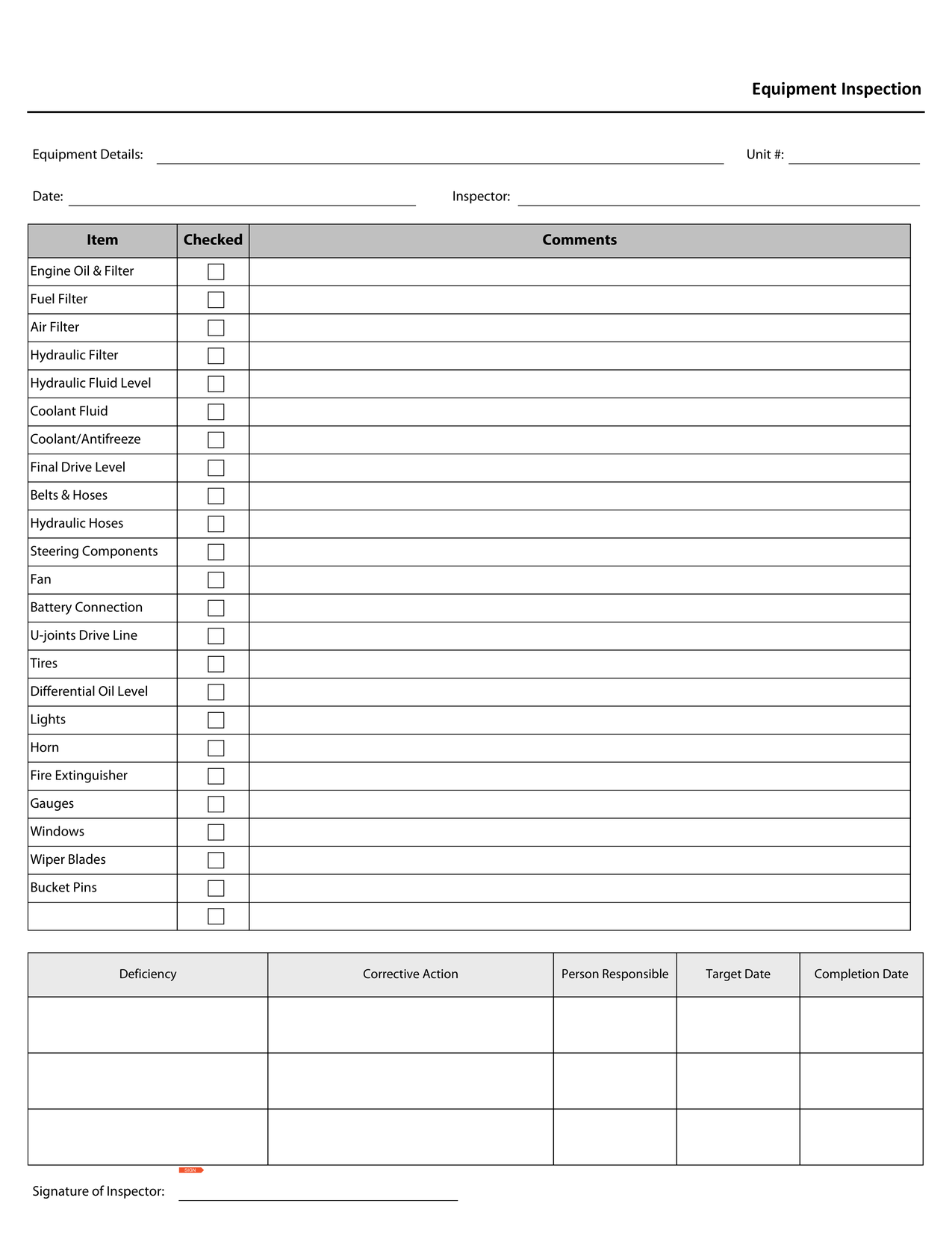 Blank form layout you can try filling in