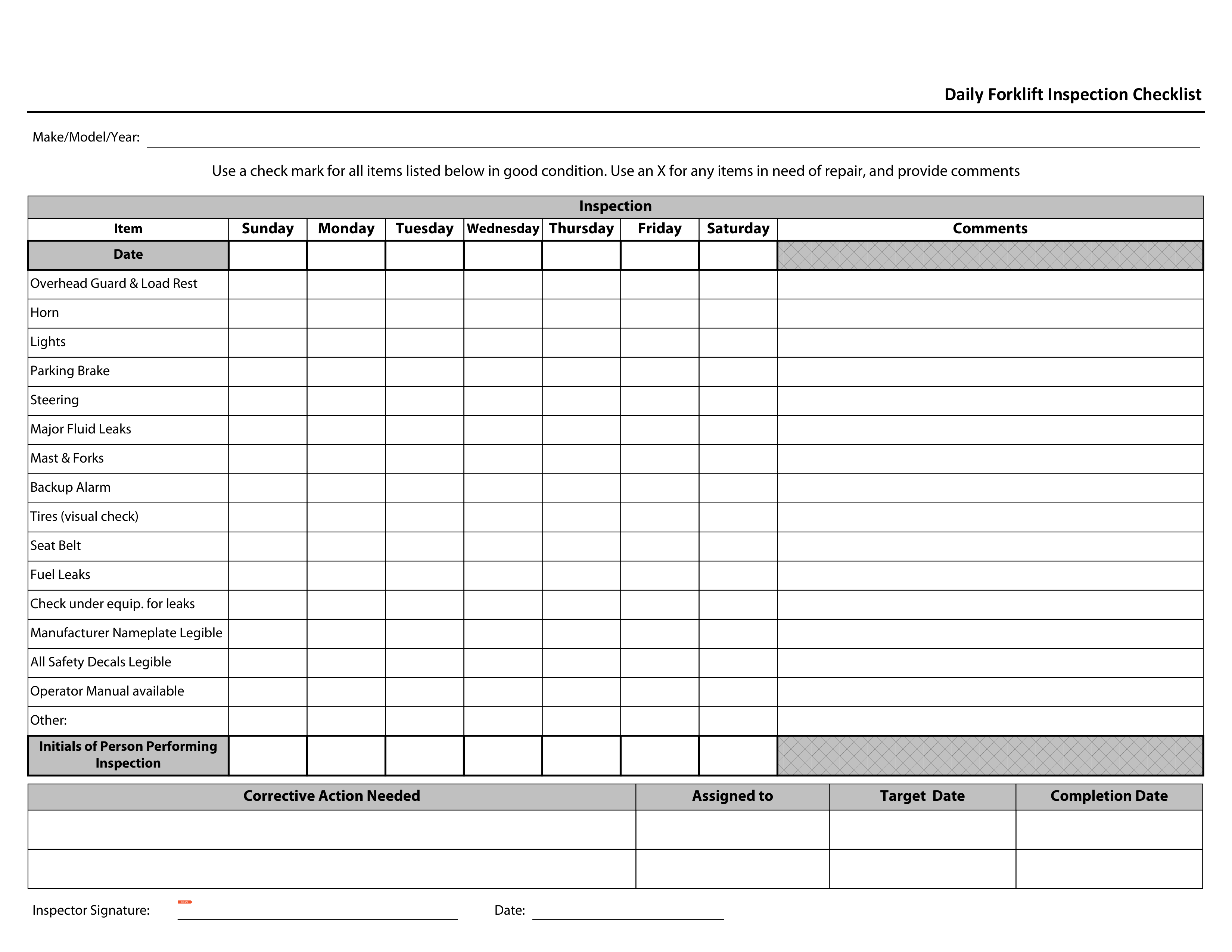Blank form layout you can try filling in