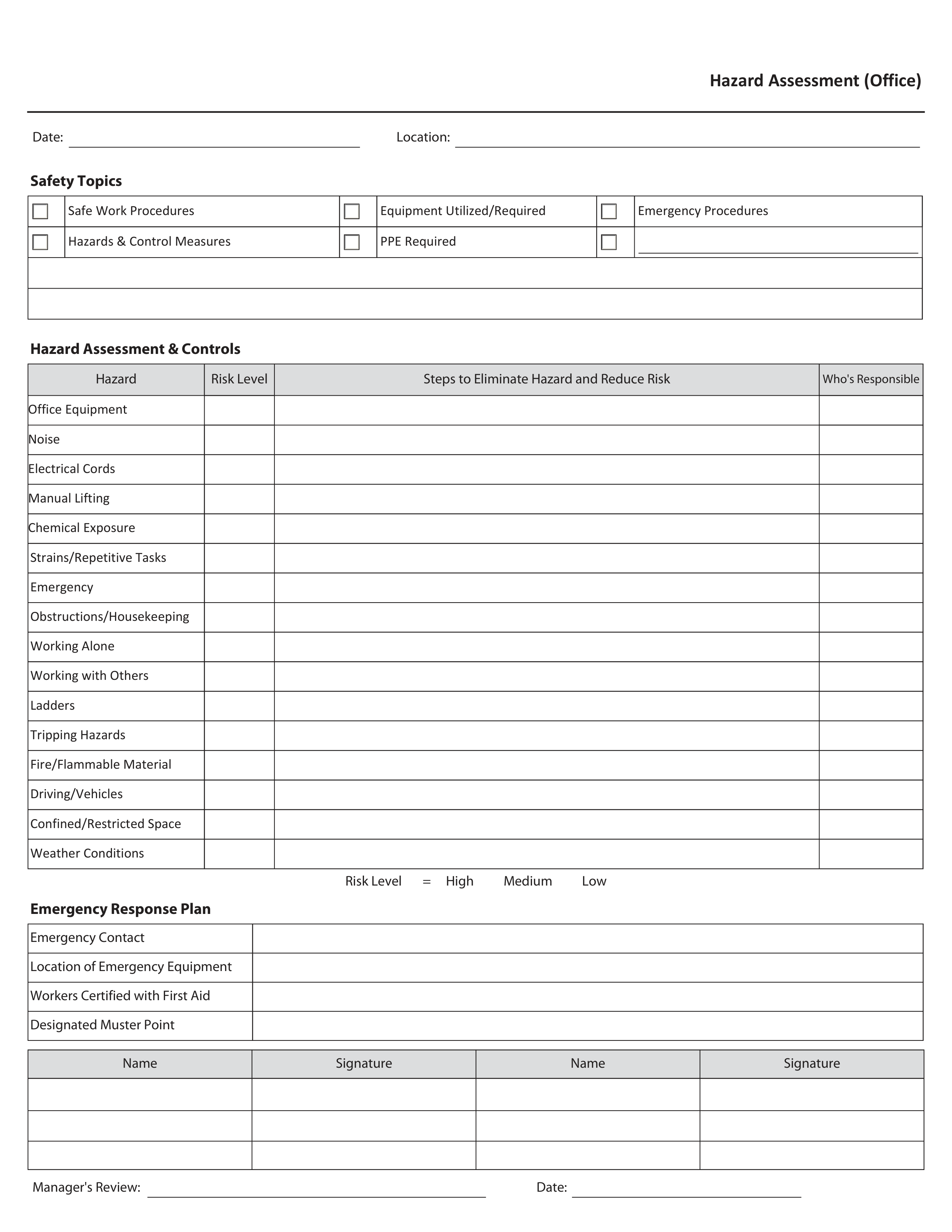 Blank form layout you can try filling in