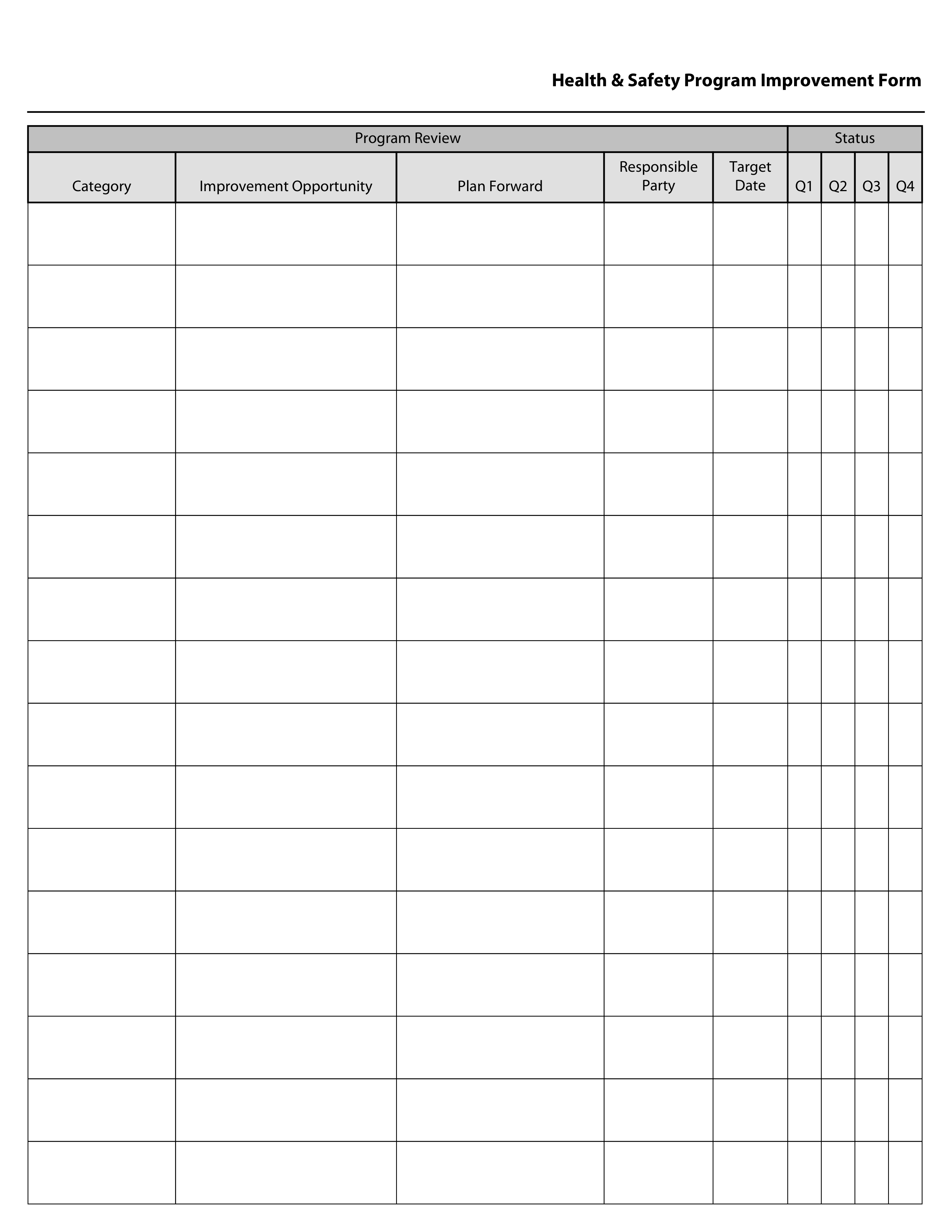 Blank form layout you can try filling in