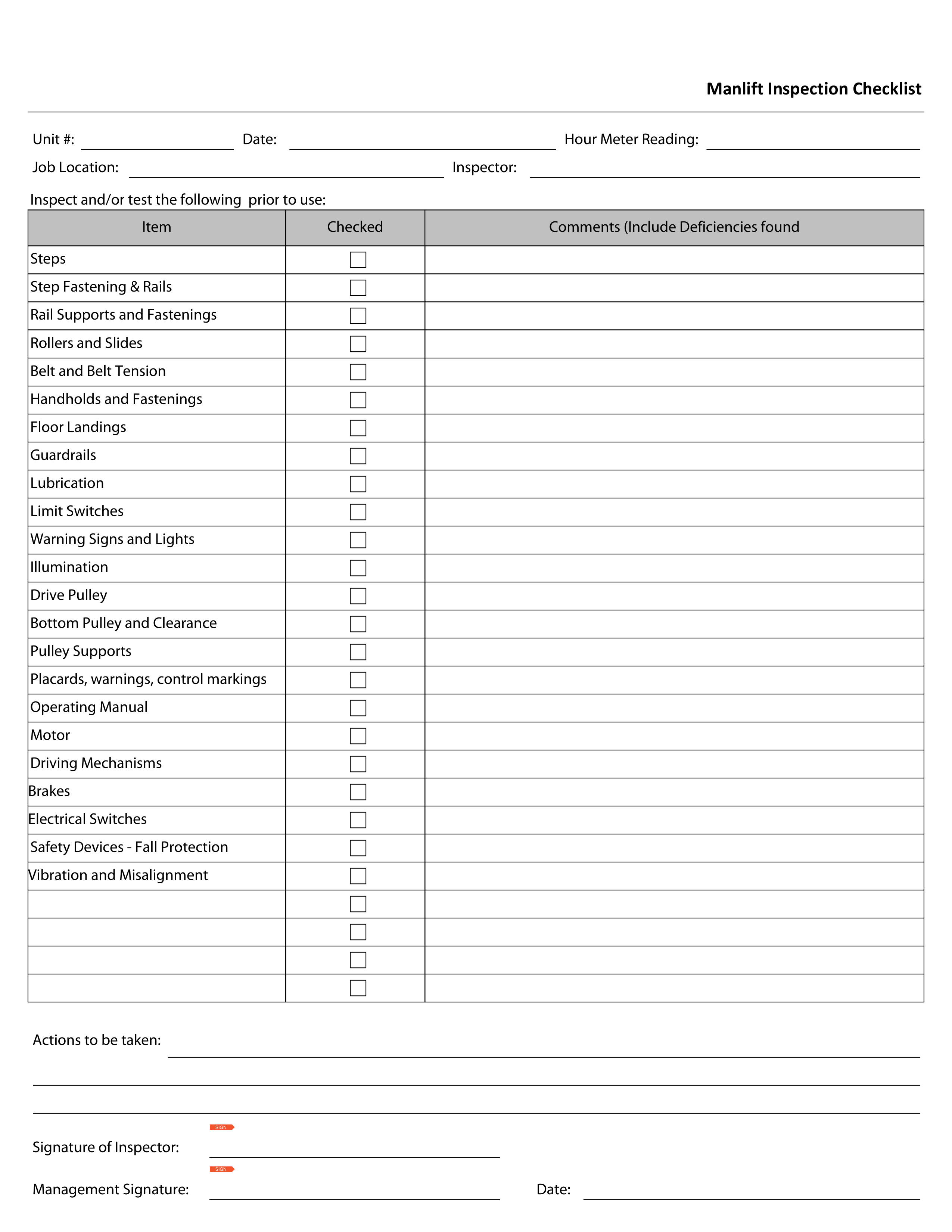 Blank form layout you can try filling in