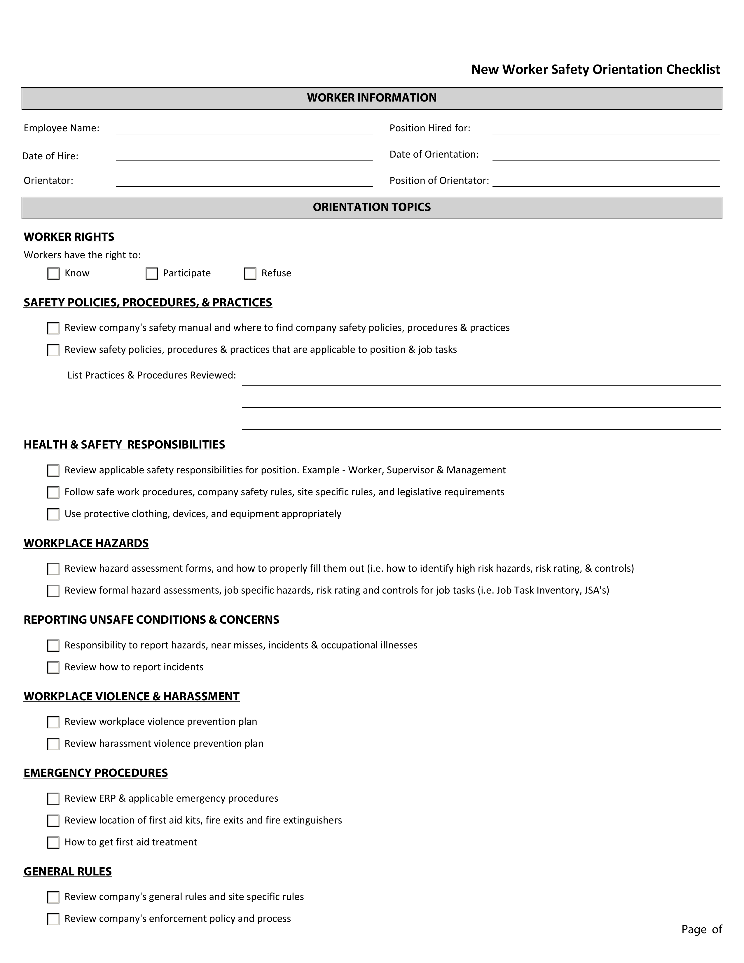 Blank form layout you can try filling in