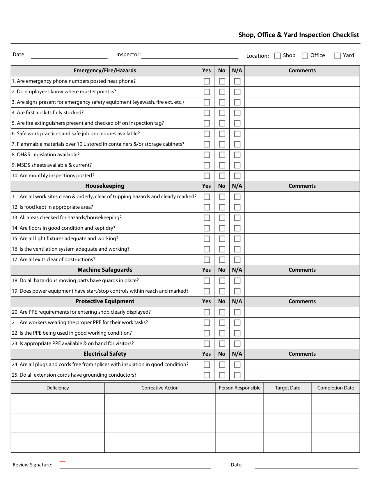 Blank form layout you can try filling in