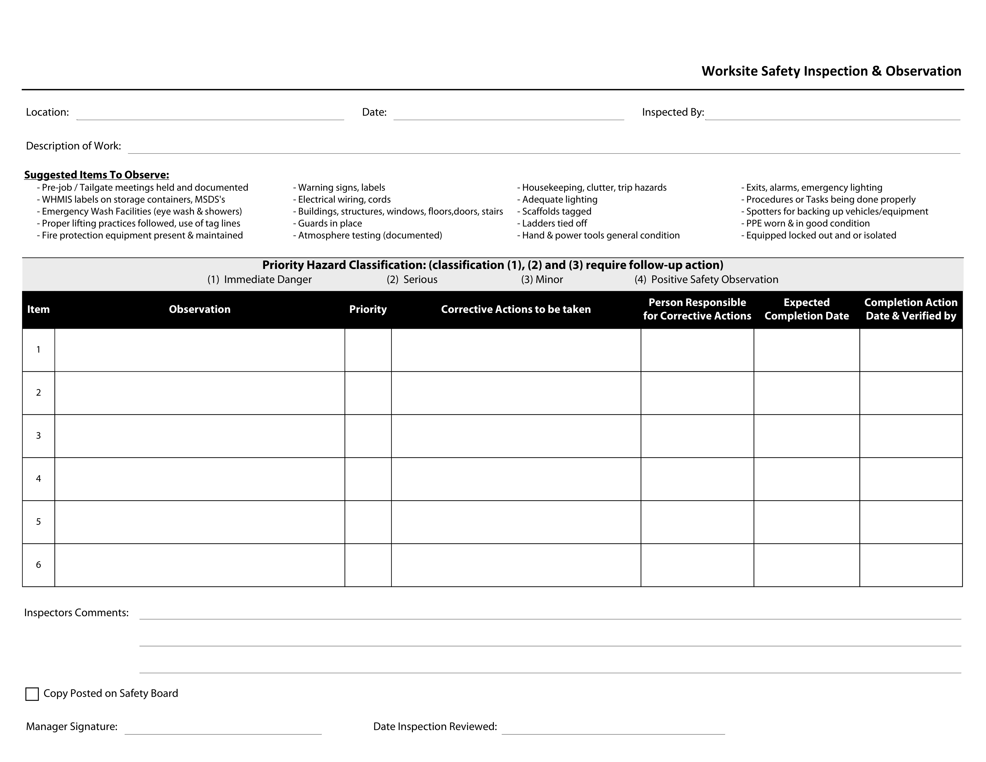 Blank form layout you can try filling in